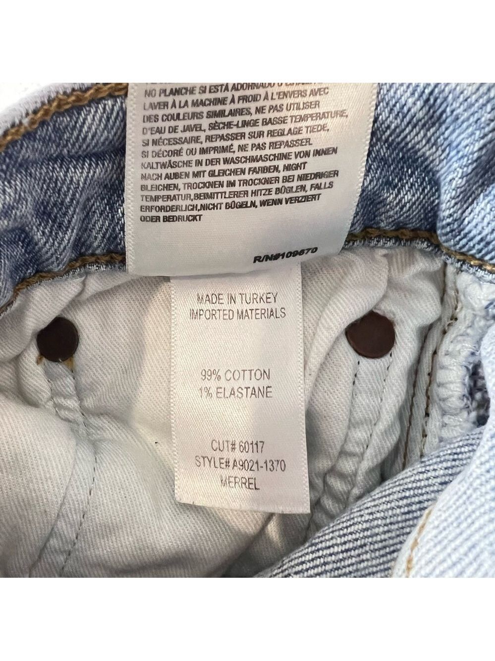 Agolde Jeans “Merrel” 25 Blue Slim Straight Leg Raw Hem Mid Rise Womens - Picture 7 of 12